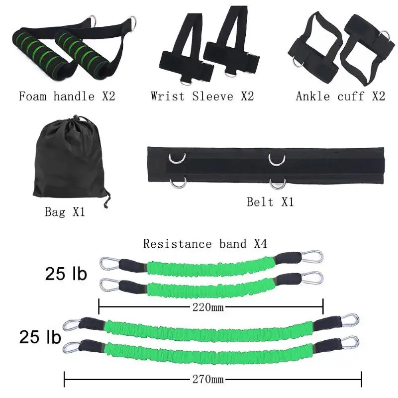Waist Leg Bouncing Training Resistance Bands Home Gym Stretching Strap Set