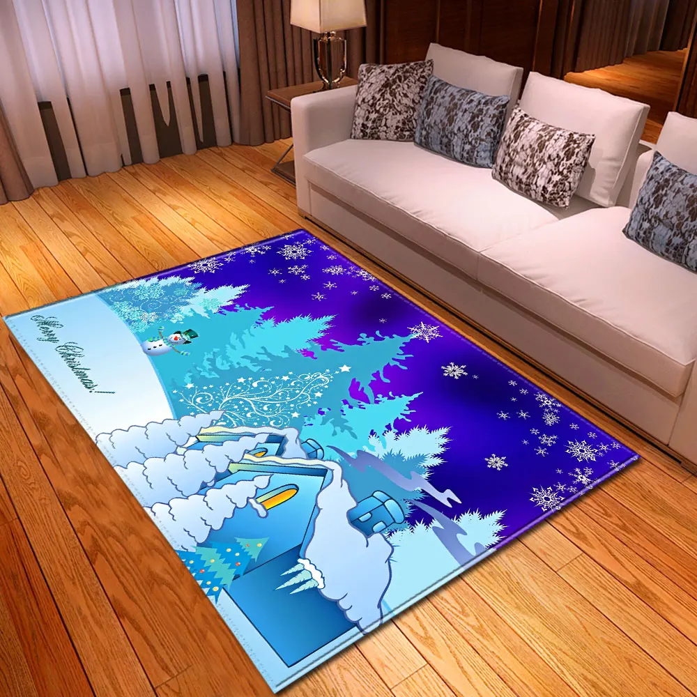 С Рождеством ковер для спальни, скандинавский пол, диван, прикроватные коврики, коврик для обеденного стола, коврик для дома, декоративный снеговик, ковры для гостиной