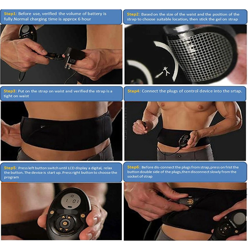 EMS-Electro-Stimulator-Muscle-Vibration-TENS-Abdominal-Slimming-Massage-Belt-ABS-Toner-Core-ABS-Workout-Belt