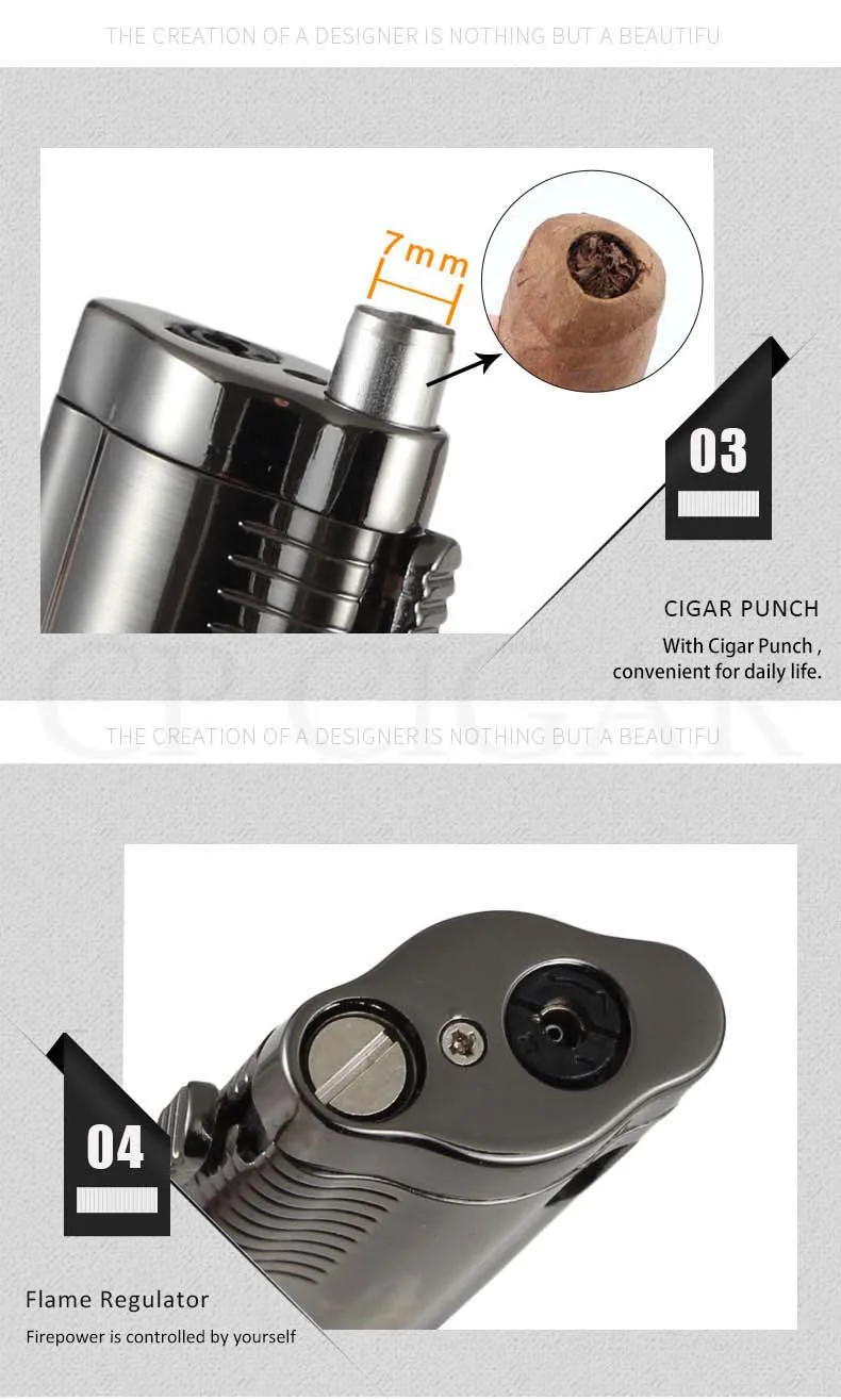 COHIBA зажигалка резак набор Металл 3 факел струйная зажигалка, наполненная Бутаном Карманный Каттер для сигар острый балде из нержавеющей стали W/Подарочная коробка