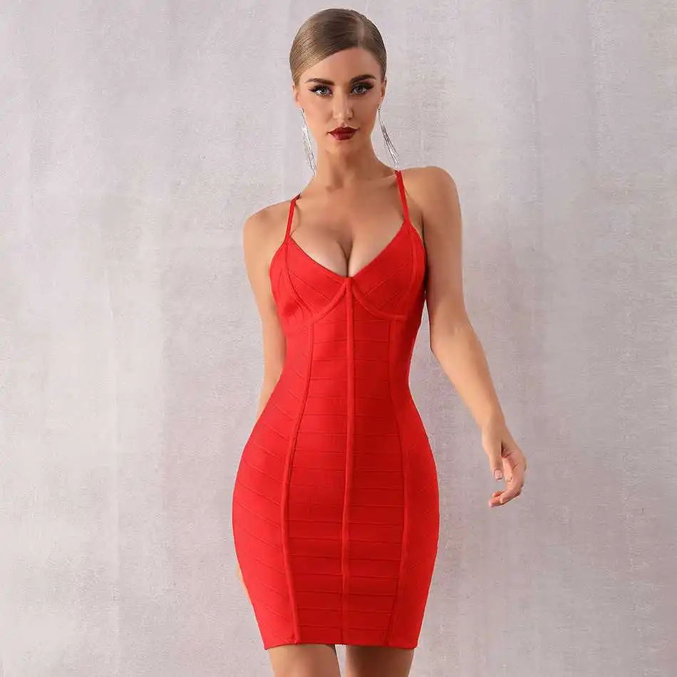 v neck bandage dress