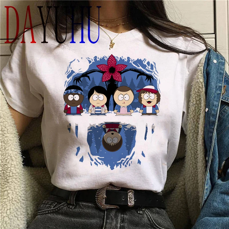 stranger things Season 3 T Shirt Women Harajuku New Tshirt Funny 90s Female Graphic T-shirt Ullzang Upside Down Top Tees Cartoon