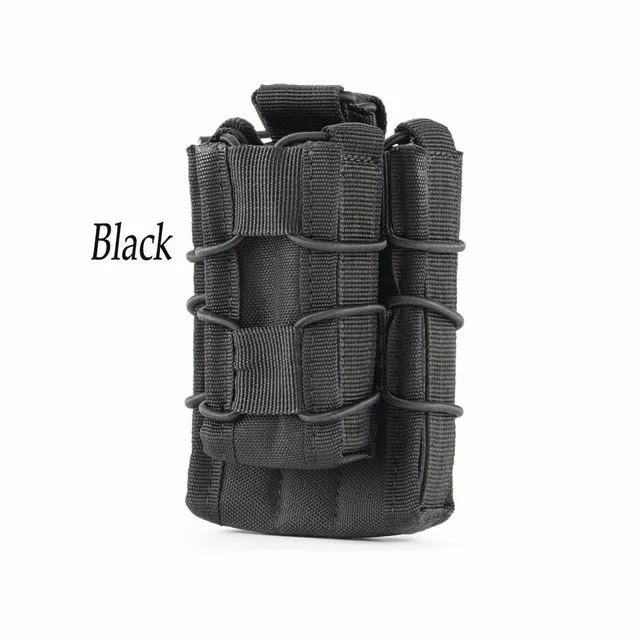 Тактическая Сумка Molle Модульная винтовка пистолет подсумок MOLLE военный страйкбол патроны Карманный чехол для переноски охотничьи принадлежности - Цвет: BK