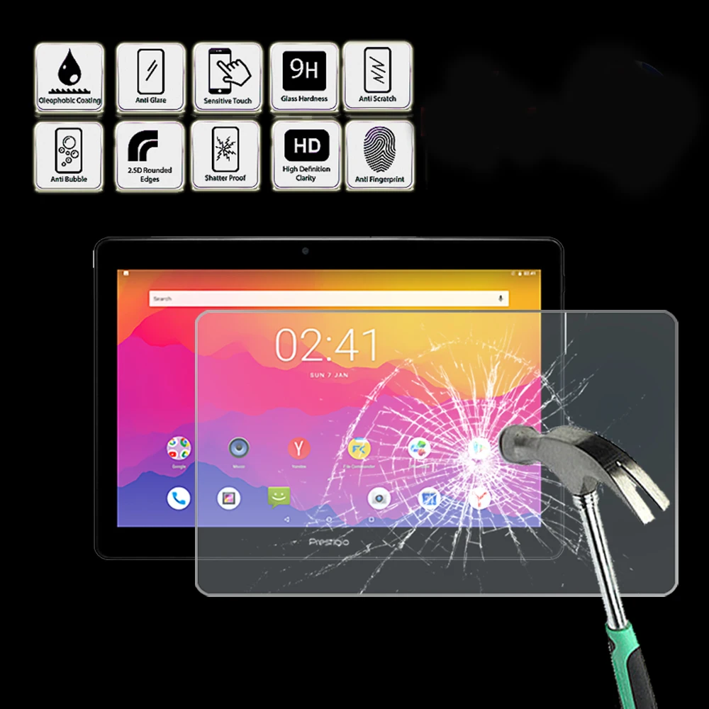 Tablet Tempered Glass Screen Protector Cover For Prestigio MultiPad Wize 3418 4G 