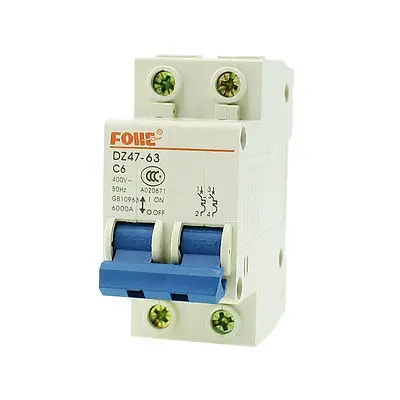 

AC 400V 63A 2 Pole Overload Protection MCB Mini Circuit Breaker