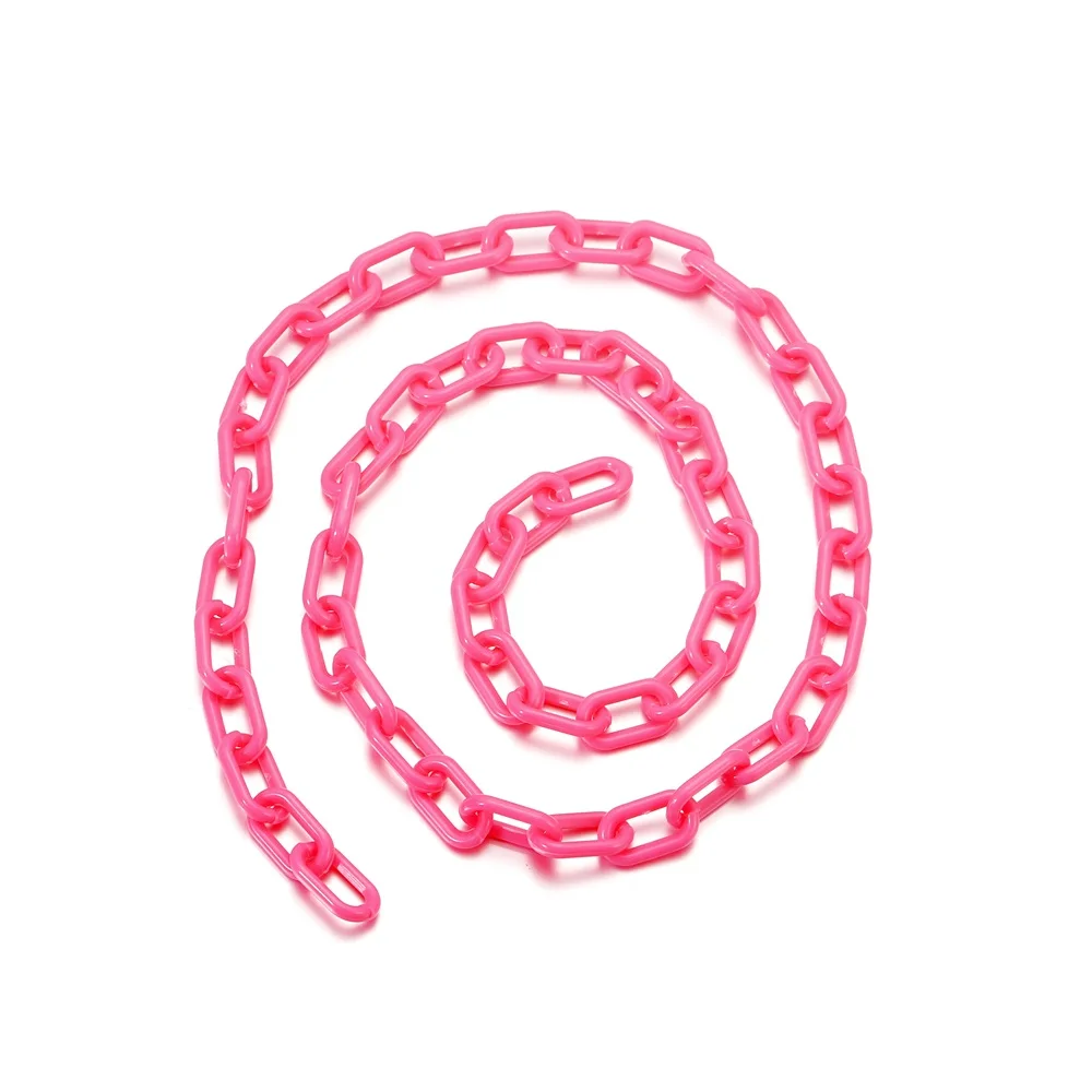 10Pcs 50cm Bunte Kunststoff Platz Link Kette Karabinerverschluss Schlüsselanhänger Für Halskette Armband DIY Machen Kette Links Zubehör – Detail 11