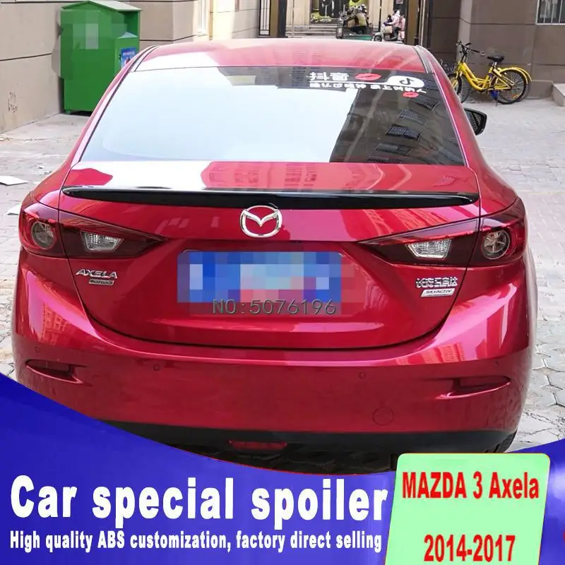 

Hot sale ABS primer black white red ect color car rear lip spoiler for Mazda 3 M3 2014 2015 2016 2017 car spoiler