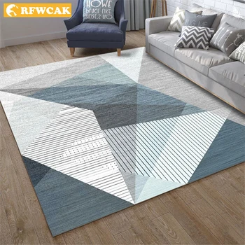 

RFWCAK Modern Geometric Living Room Carpet Bedroom Anti-slip Large Rug Floor Mat Kids Tapete Fashion Kitchen Carpets Area Rugs