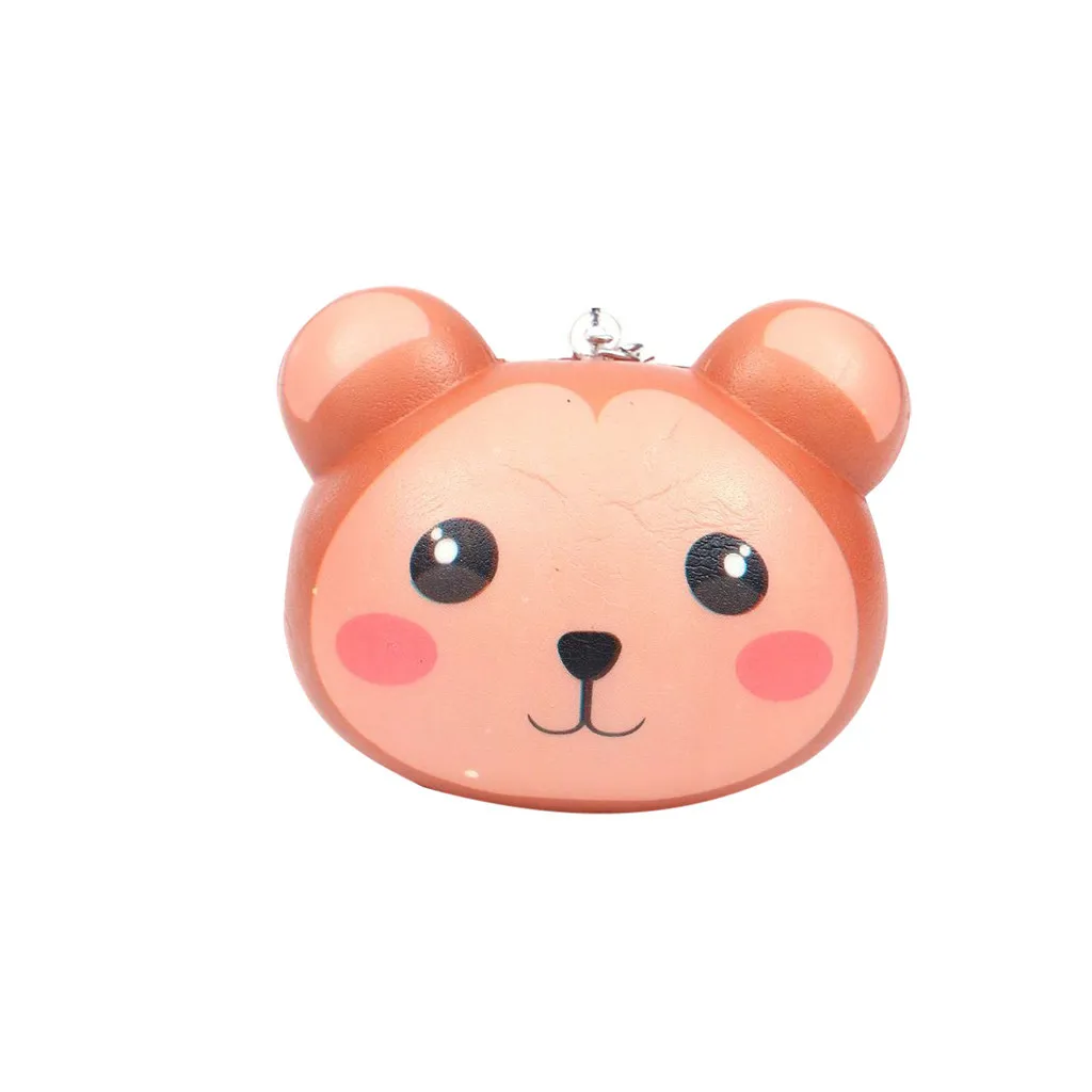 Mini Adorable Bear Slow Rising Kids Fun Toy Stress Reliever Gift Backpack Accessories Decorations lanyard keychain gadgets #A