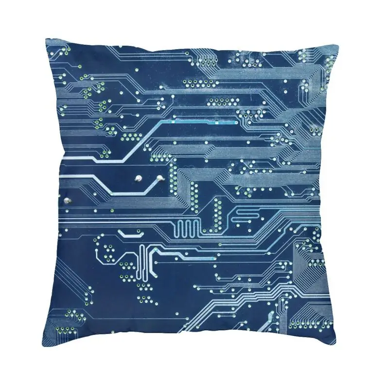 

Science Electric Circuit Board Cushion Cover Sofa Living Room Computer Motherboard Programmer Tech Throw Pillow Cover 40x40cm
