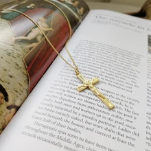 925 пробы, серебро, 18 k, золото, колье, религиозный крест, ожерелье, мужские ювелирные изделия, унисекс, для мужчин и женщин, ожерелье, новые праздничные украшения