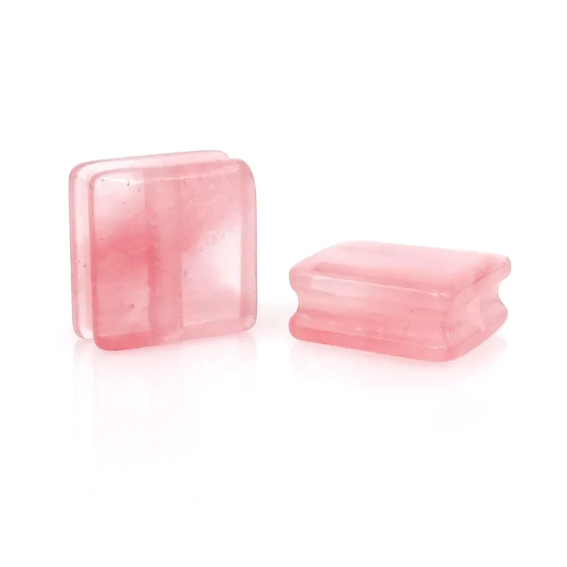 Cherry Quartz Очаровательные квадратные натуральные тона камень Кабошон бусина для мужской женский браслет DIY модные ювелирные изделия изготовление полудрагоценных камней аксессуары - Цвет: Cherry Quartz