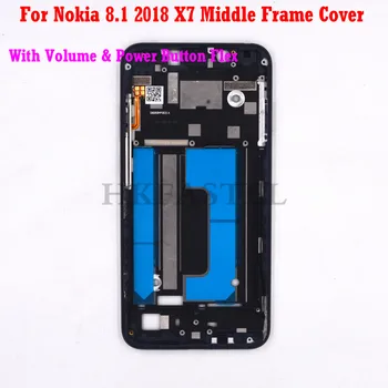 

For Nokia 8.1 X7 Mobile Phone Front Frame LCD Display Housing cover volume power button flex replacement parts