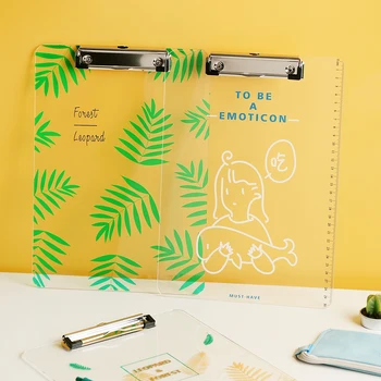 

Small fresh transparent A4 folder learning writing office notepad folder board file folder kawaii school supplies