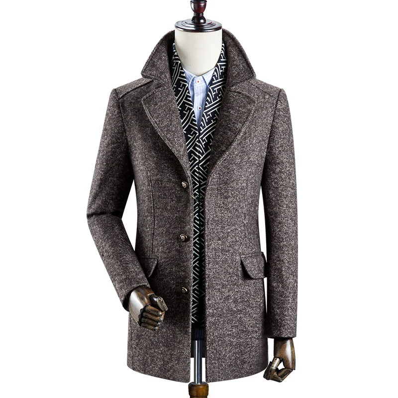 sobretudo masculino 2020 new arrival winter high quality 60% wool thicked trench men coat male gray wool jackets plus size M-4XL sobretudo masculino 2020 new arrival winter high quality 60% wool thicked trench men coat male gray wool jackets plus size M-4XL