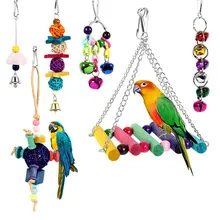 Креативная комбинированная игрушка для попугая, забавная комбинированная игрушка для птиц, милая игрушка для птиц, товары для домашних животных, 6 шт