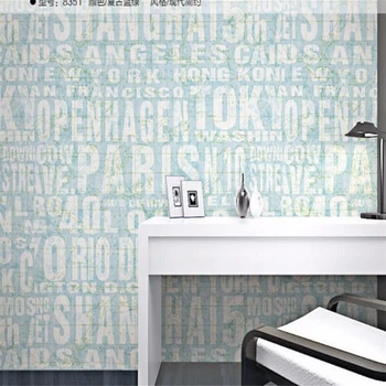 

wellyu wallpaper English letters retro fashion clothing store wallpaper backdrop living room sofa wall 3d wallpaper for walls
