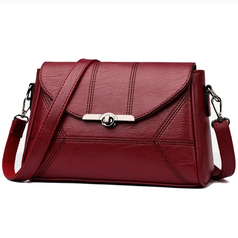 Yogodlns простая дизайнерская женская сумка на плечо модная сумочка и кошелек из искусственной кожи сумки через плечо для женщин новые черные и винные - Цвет: Winered