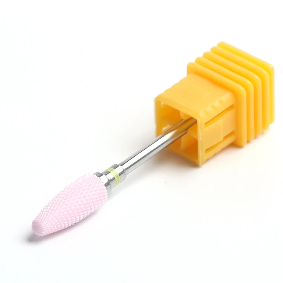 Шлифовальный керамический сверло для ногтей розовый заусенец фреза для маникюра Электрический педикюр машина съемный инструмент машина LECS3-21