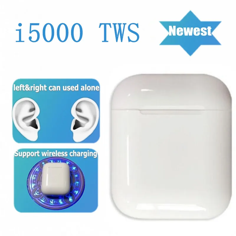 i5000 TWS 1:1 Replica 2 inalámbrica Bluetooth Smart Sensor 1536U for ios13 iPhone11 PK H1 chip i30 i60 i2000 i500 i1000 tws