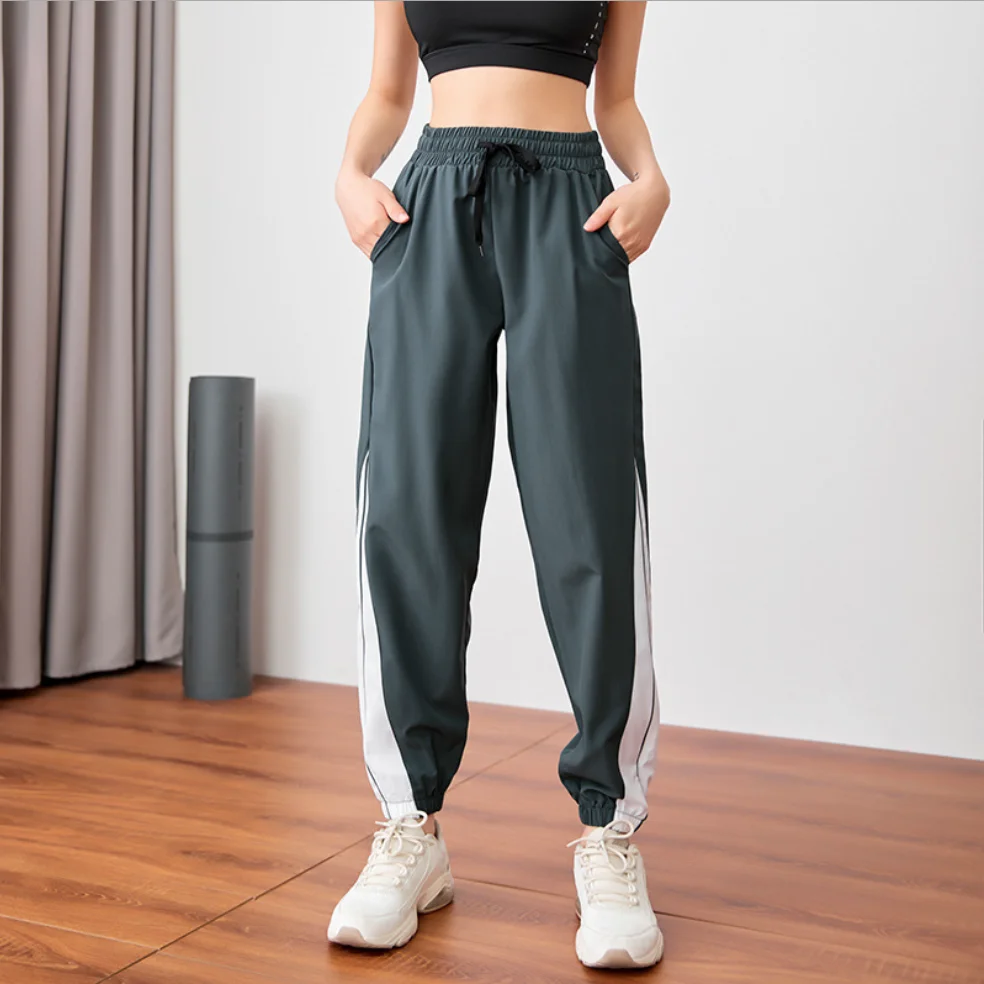 Pantalones deportivos de secado rápido para mujer, ropa suelta a rayas  laterales para correr, ropa de Fitness, entrenamiento, gimnasio, Outwork,  ropa deportiva para trotar|Pantalones de correr| - AliExpress