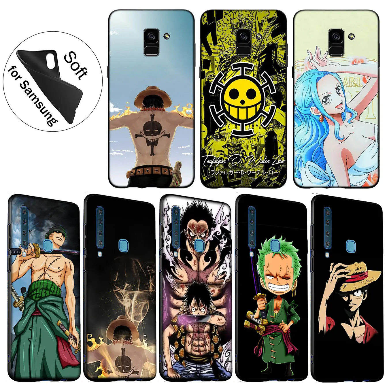 IYICAO one piece luffy Мягкий силиконовый чехол для samsung Galaxy J8 J7 Duo J6 J4 Plus A2 Core Prime 2018 TPU черный