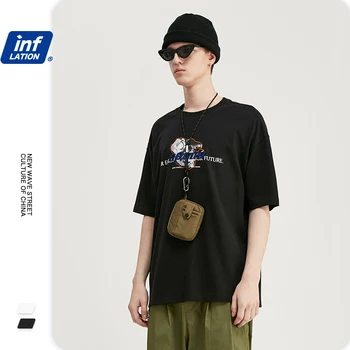 

INFLATION Cotton Men T-Shirt Tee Shirt Homme Men Print Funny Tshirt Hip Hop Short Sleeve Men T shirt Streetwear Tshirt 1045S20