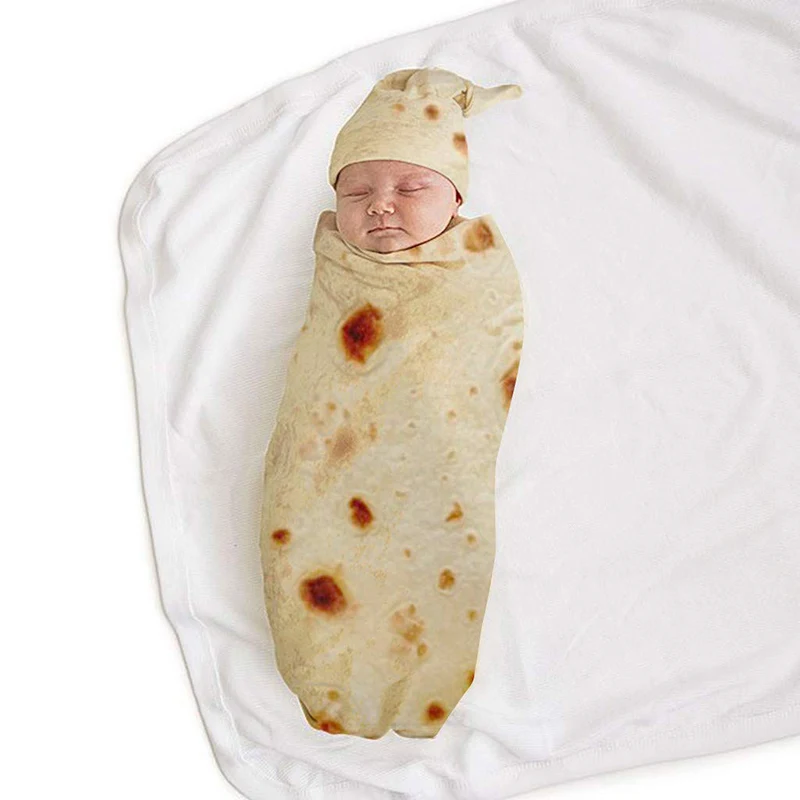 Для Burrito одеяло шляпа Комплект Детская мука Tortilla Пеленание Одеяло пеленка для сна обертывание шляпа BJStore