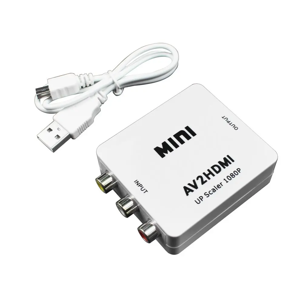 Новый композитный AV CVBS 3RCA преобразователь видеосигнала HDMI адаптер 720p 1080p белый в