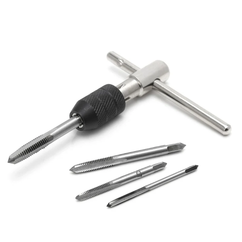 5 шт./компл. T тип машины ручные краны с винтовой резьбой Reamer M3/M4/M5/M6 набор крана