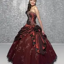 Новинка, дизайнерское Бандажное платье без бретелек, платье с вышивкой, платье из тафты с аппликацией, красное Пышное Платье