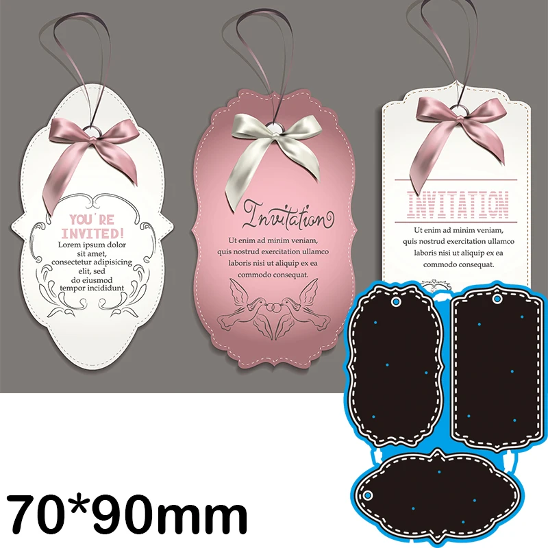 Plantillas de corte de Metal para álbum de recortes, diferentes tipos de etiquetas de 70x90mm, bricolaje, papel de álbum, decoración de plantillas de grabado artesanal