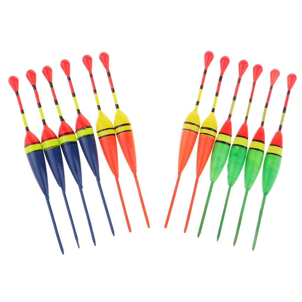 12x Wood Fishing Floats Bobbers Fishing Bait Indicator Saltwater Freshwater