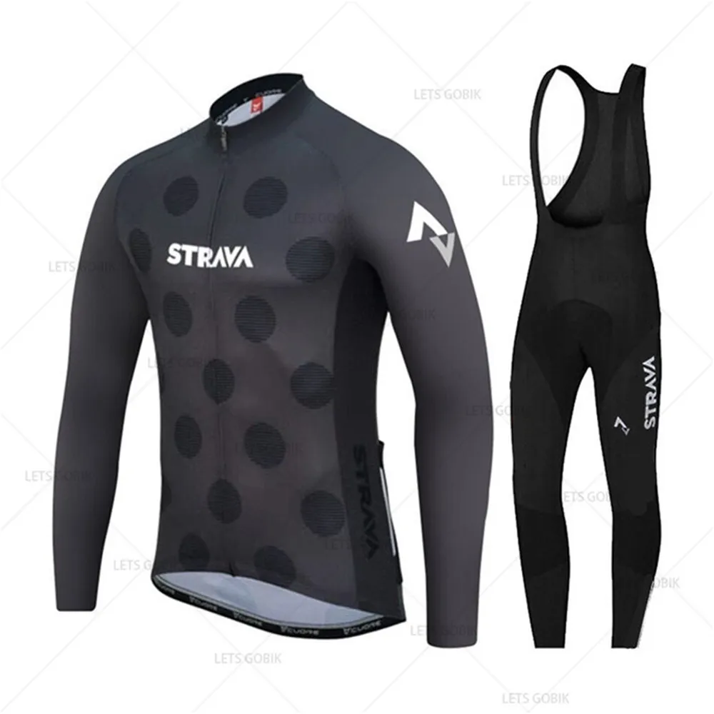 Мужская велосипедная футболка STRAVA с длинным рукавом, комплект одежды для горного велосипеда, одежда для велоспорта Ropa Ciclismo Hombre, велосипедная одежда, 19D гелевый комбинезон