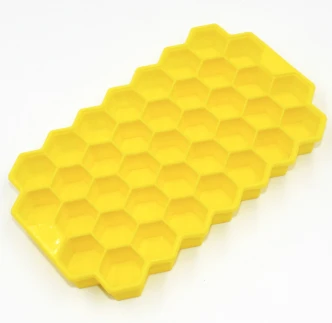 Yellow 2 шт. Соты Форма льда производитель кубиков 37 кубиков силиконовые DIY Замороженные льда лоток Плесень инструмент - Цвет: Yellow
