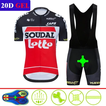 

Soudal lotto Black red ropa ciclismo hombre Cycling Clothing Wear Ropa Bib shorts 20D GEL Sportswear Clothes Cycling jersey 2020