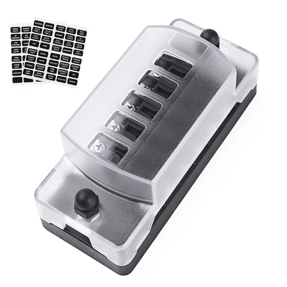 6 way MICTUNING 12 V-32 V 6-12 Автомобильный пульт дистанционного управления ЖК-дисплей двухполосная Автомобильная грузовик лезвие блок предохранителей Автомобильная Универсальная монтажная Стандартный Терминал держатель плавкого предохранителя - Цвет: 6 way