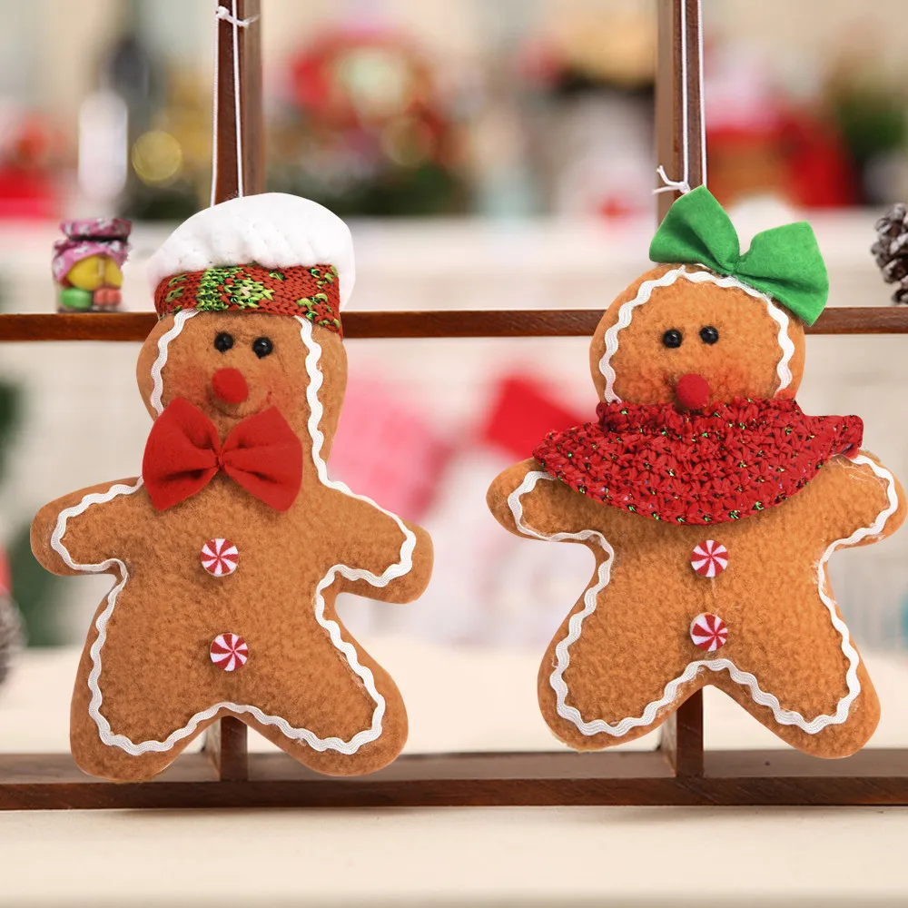 

#ew Mini Gingerbread Man Christmas Ornaments Deer Snowman Chrismas Tree Pendant Decoration New Year Decor Party Supplies