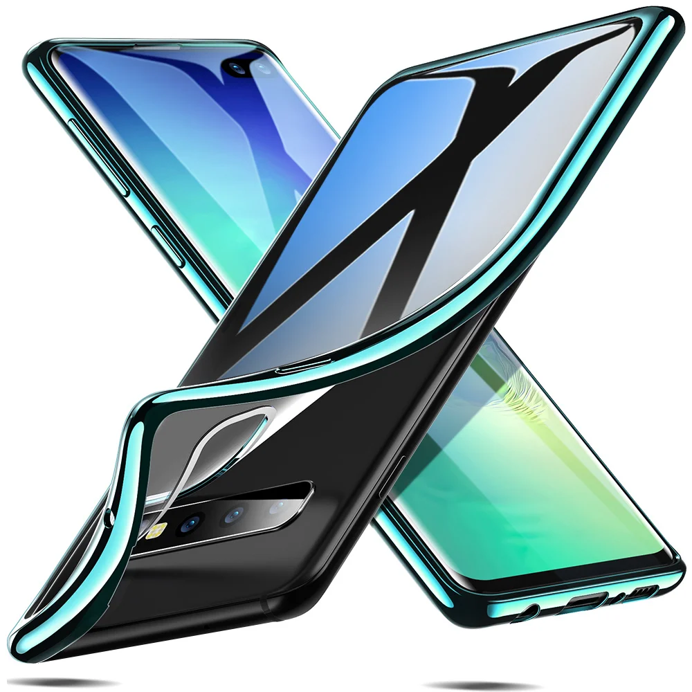 Чехол ESR для samsung Galaxy S10 S10 Plus, мягкий чехол из ТПУ с покрытием, прозрачный чехол, металлический бампер, задний Чехол для samsung S10 Plus - Цвет: Green
