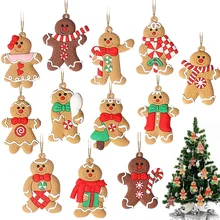 Jouets artisanaux de noël en pain d'épice, ornements pour arbre de noël, grand arbre suspendu, décoration de vacances