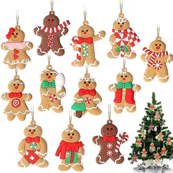 Juguetes artesanales de Navidad, adornos de hombre de jengibre para árbol de Navidad, decoraciones colgantes de Gingerman alto, adorno de árbol de Navidad, decoración de vacaciones
