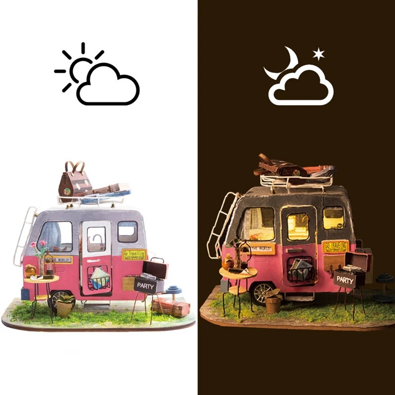 

Robotime Diy With Furniture Children Adult Miniature Wooden Doll House Model Building Kits Dollhouse Toys Dgm04