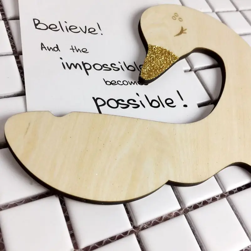 1pcs 달콤한 백조 활  어린이 방 보육 나무 코트 옷 걸이 걸이