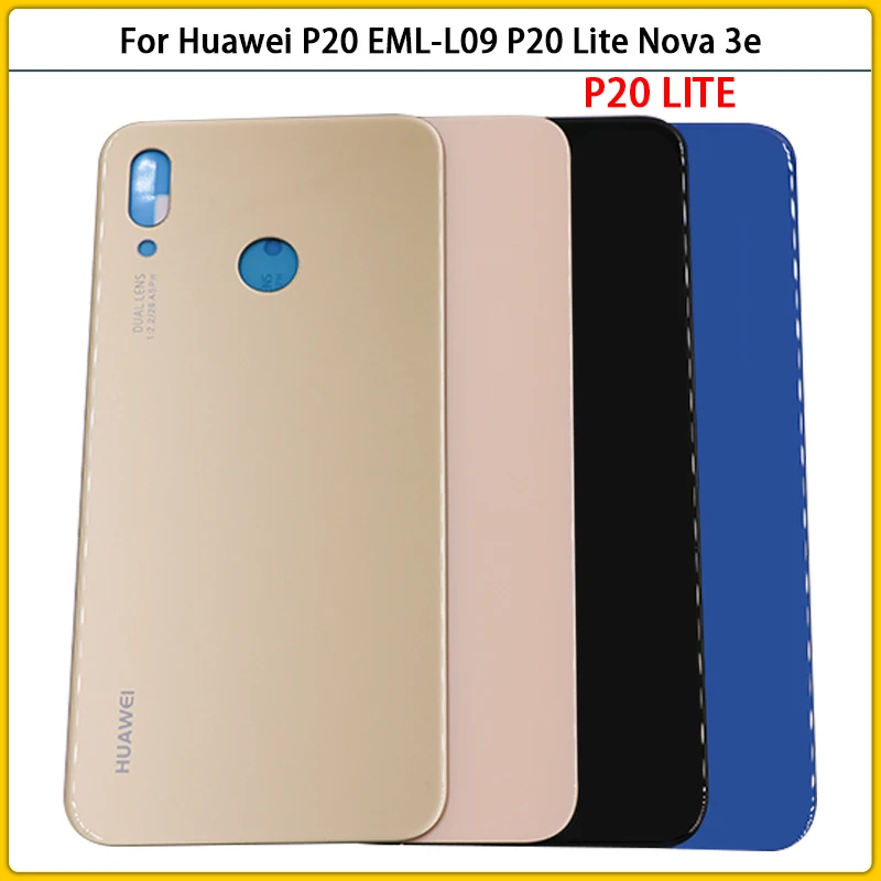 10 шт. Новинка P20 Lite задний корпус для Huawei EML L09 L29 P20Lite Nova 3e Стеклянная Крышка