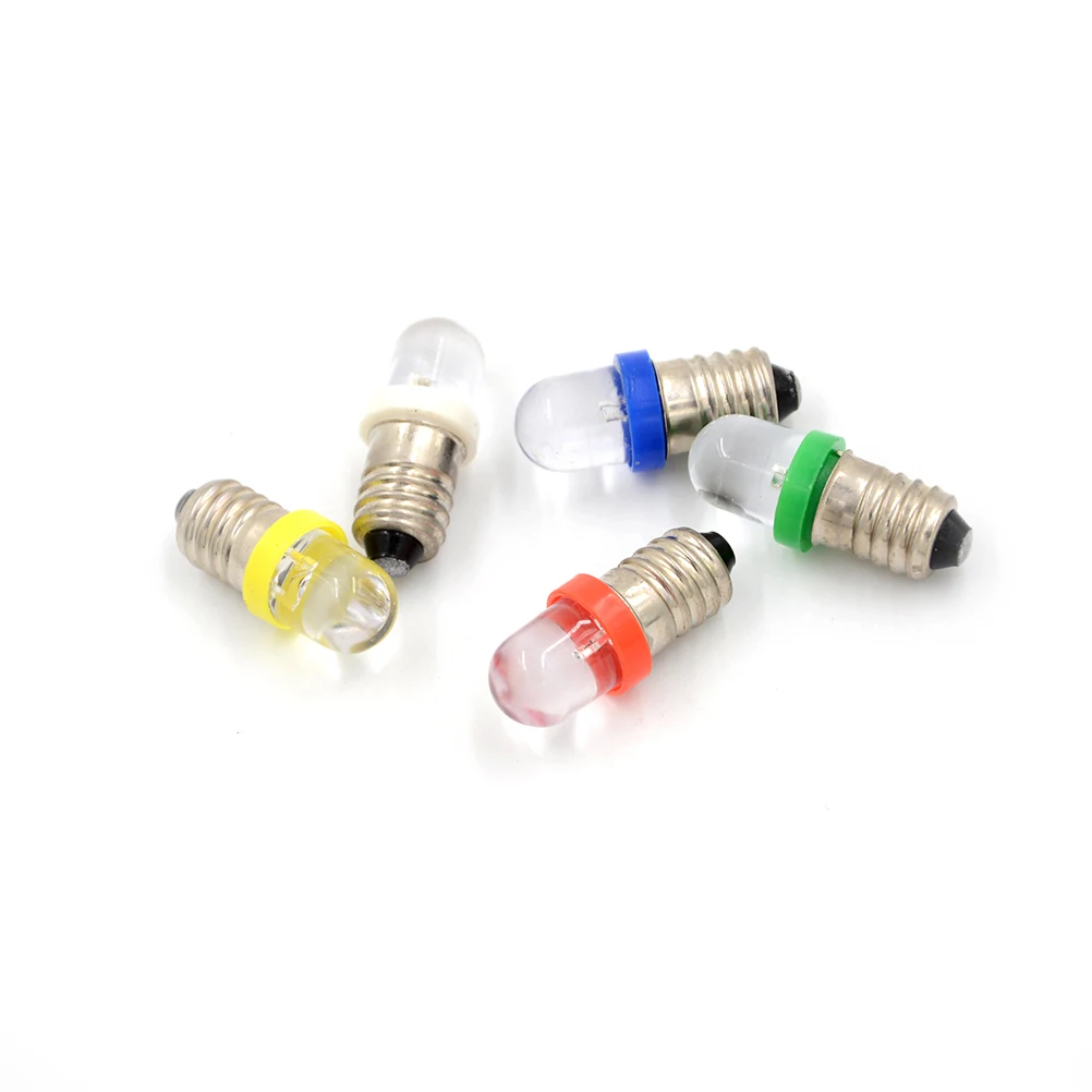 5PCS E10 LED BULB 12V AC//DC WHITE COLOR Base Dia 9mm
