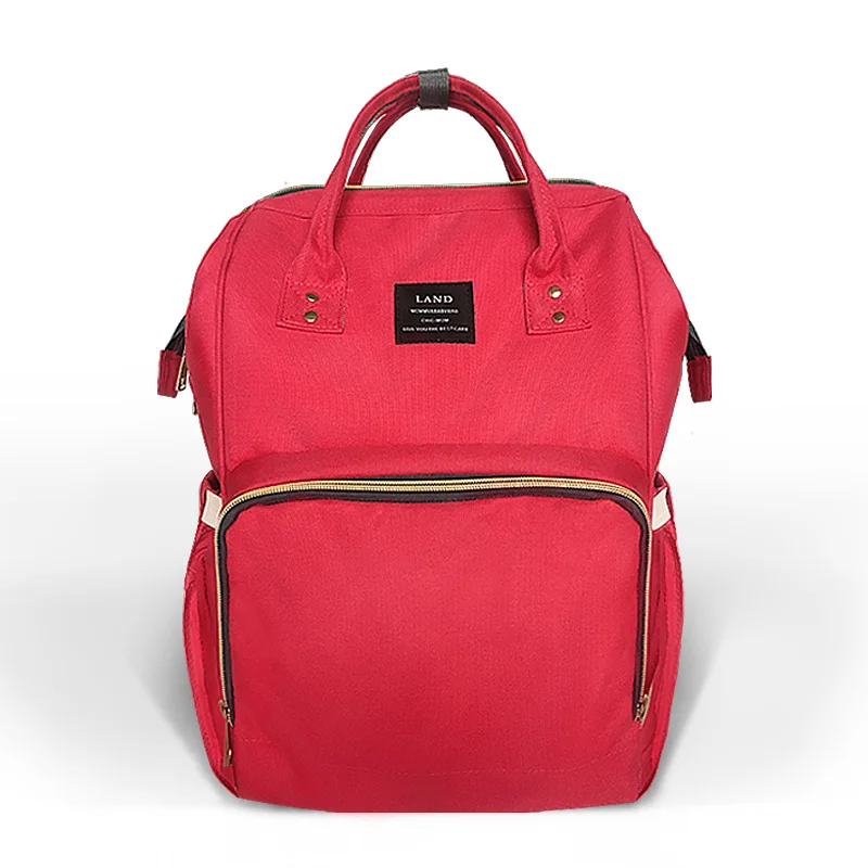 Новая модная сумка для детских подгузников для мам, сумка для подгузников для мам, Большая вместительная детская сумка, рюкзак для путешествий, дизайнерская сумка для кормления - Цвет: Красный