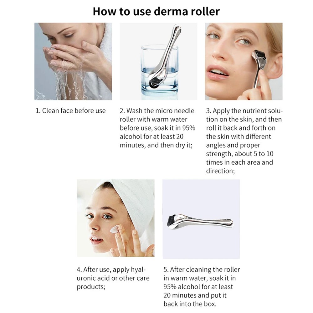 Javemay DRS 540 Derma Roller Micro Needles Titanium Mezoroller Microneedle Machine for Skin Care Gold Body Treatment Hair Growth