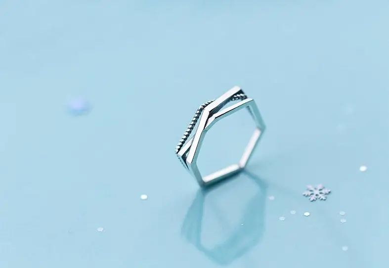 Настоящее 925 пробы серебряные перстни кольца для мужчин и женщин винтажные Свадебные торговля ювелирные изделия геометрические женские