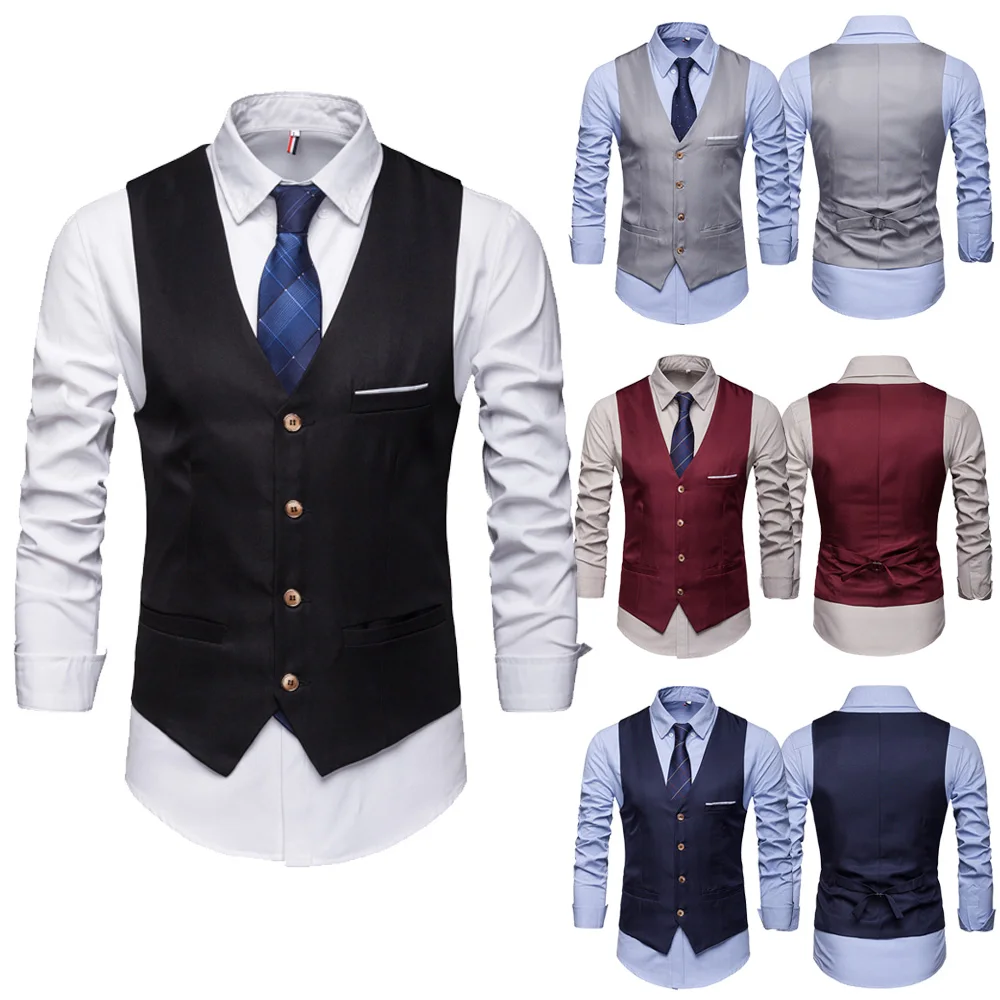 Men Formal Business Dress Vest Wedding Double Breasted Classic Waist coat M-2XL New Fashion Men Formal Business Dress Vest Wedding Double Breasted Classic Waist coat M-2XL New Fashion