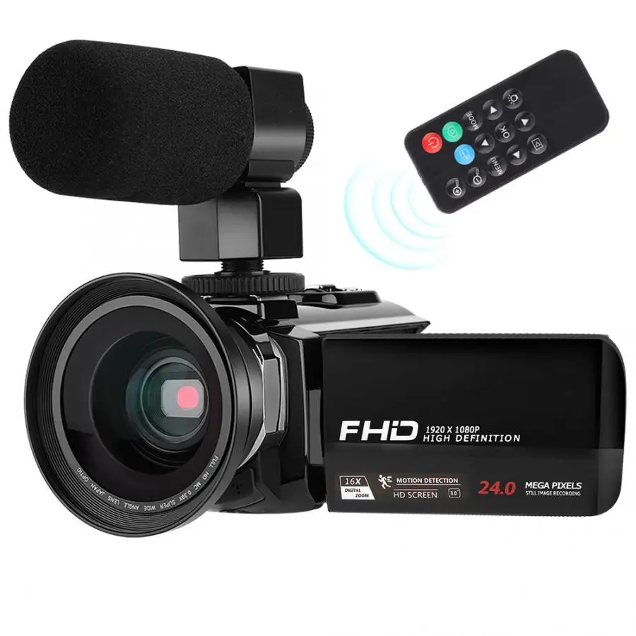 3-дюймовый HD 1080P цифровой Камера Портативный 24 MP ips Экран 16X цифровой зум Камера видеокамера с Батарея USB Порты и разъёмы Дистанционное Управление